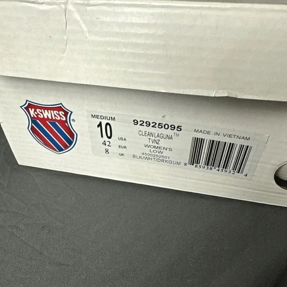 K-SWISS 92925095 CLEAN LAGUNA LOW  (M) Black/White Textile Lifestyle Shoes - Picture 2 of 16